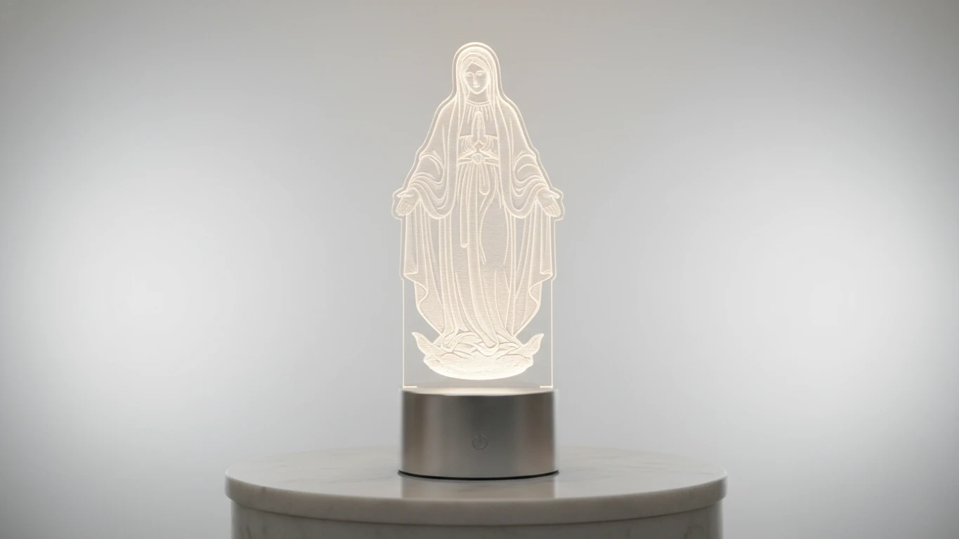 Luminária de Nossa Senhora em Acrílico 3D