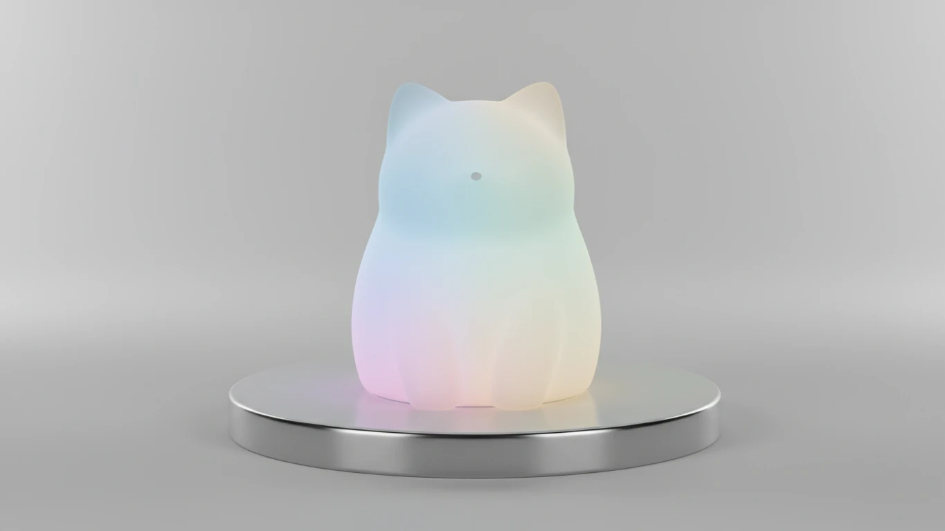 Luminária de Silicone Gatinho Touch LED