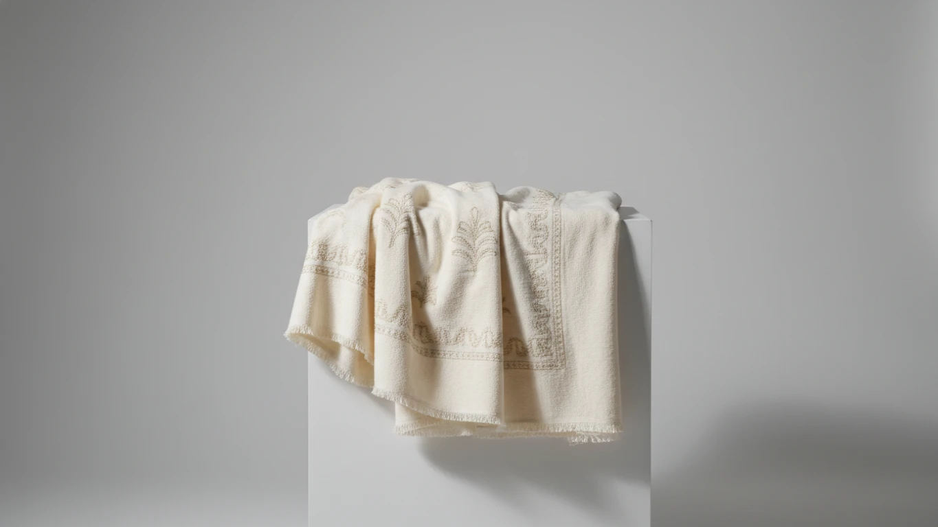 Manta de Algodão Egípcio Bordada