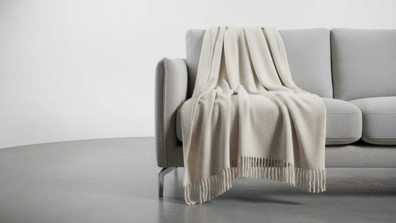 Manta de Sofá em Algodão Penteado