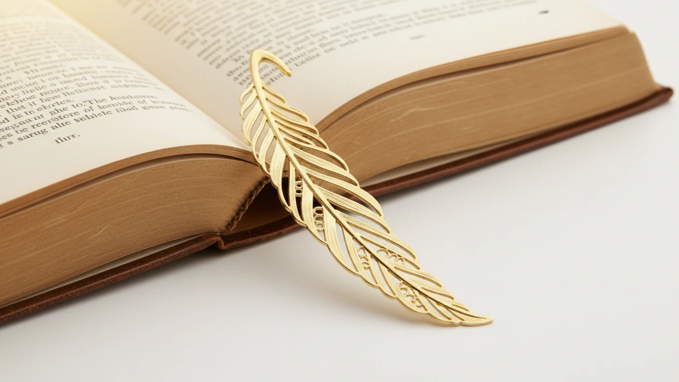 Marcador de Livros em Metal Dourado