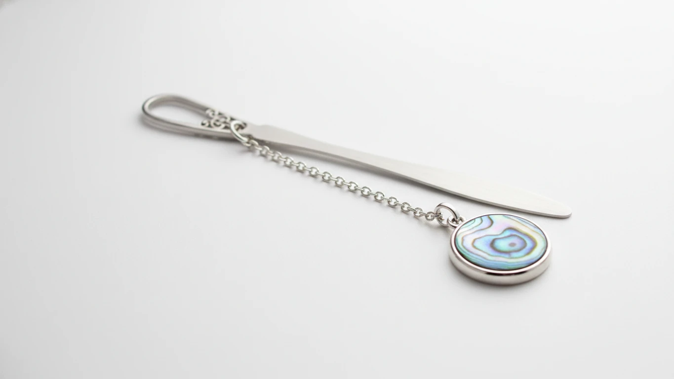 Marcador de Páginas em Metal com Pingente