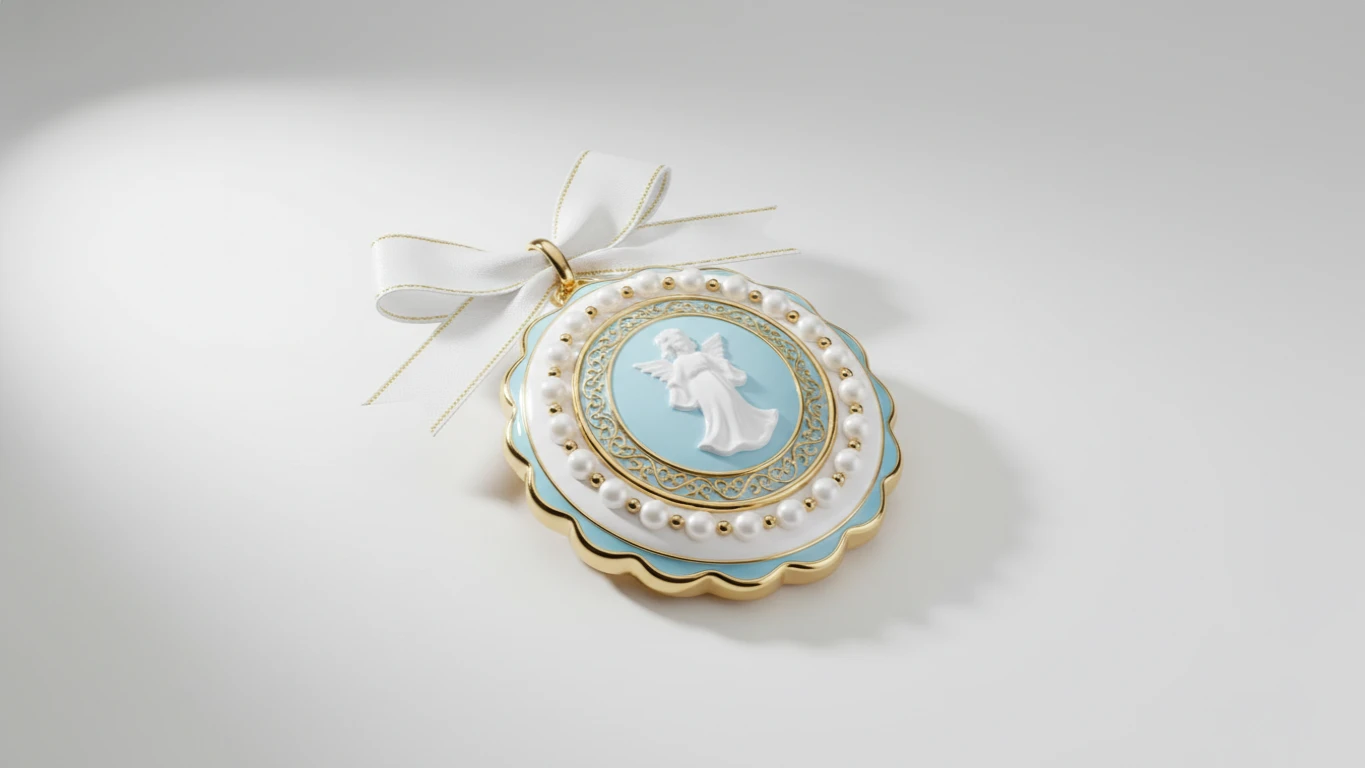Medalhão de Berço Esmaltado