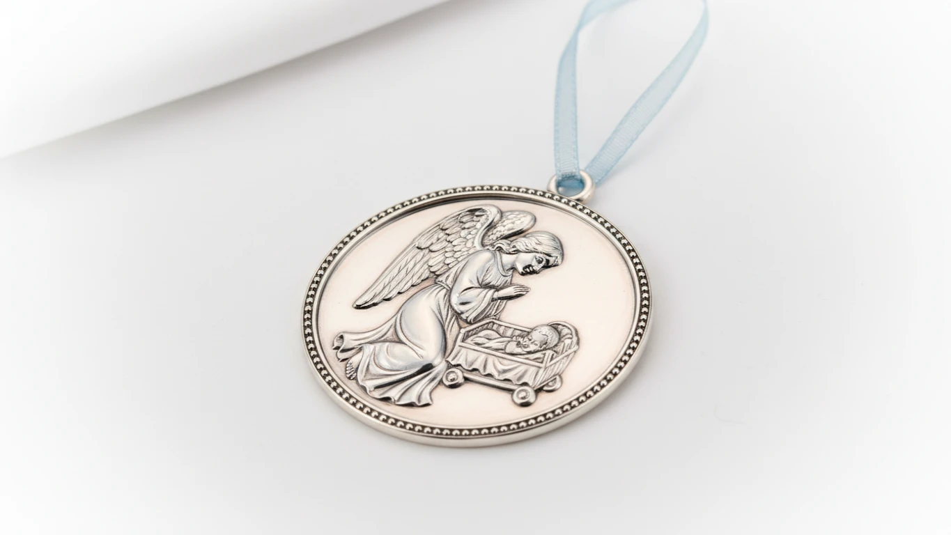 Medalhão de Berço com Anjo da Guarda