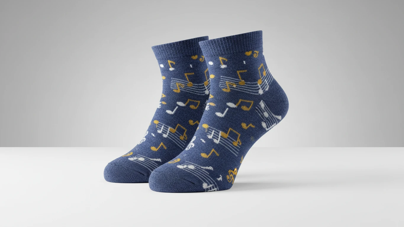 Meias Estampadas com Notas Musicais