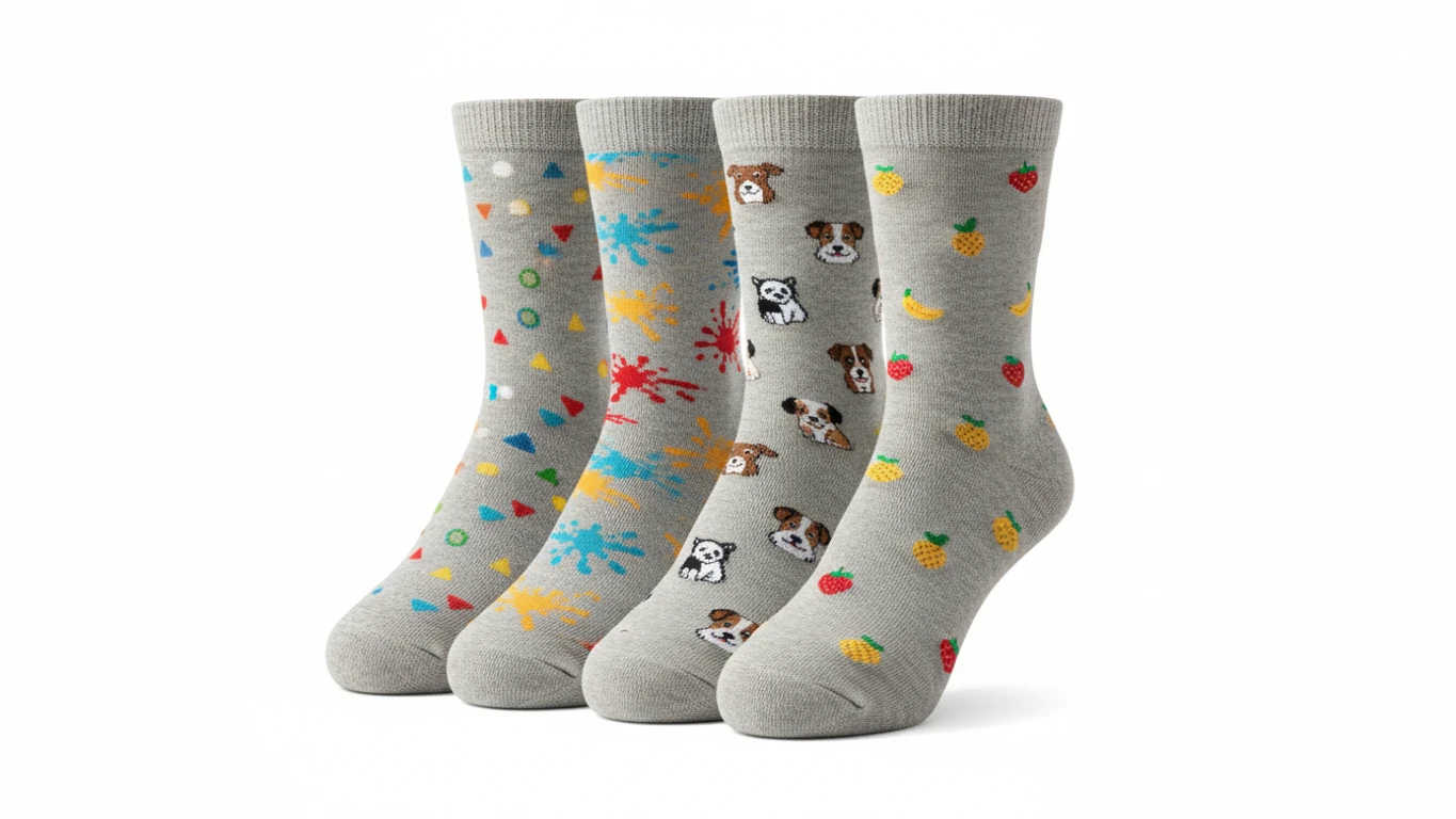 Meias de Algodão com Estampas Divertidas