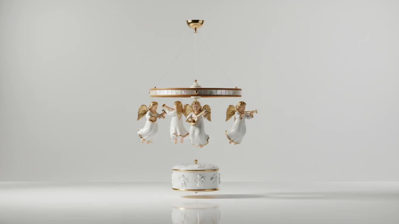 Mobile Musical com Tema de Anjos