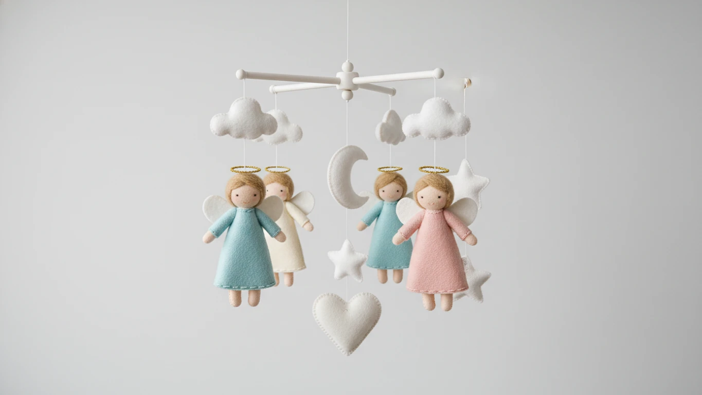 Móbile de Berço com Anjos em Feltro