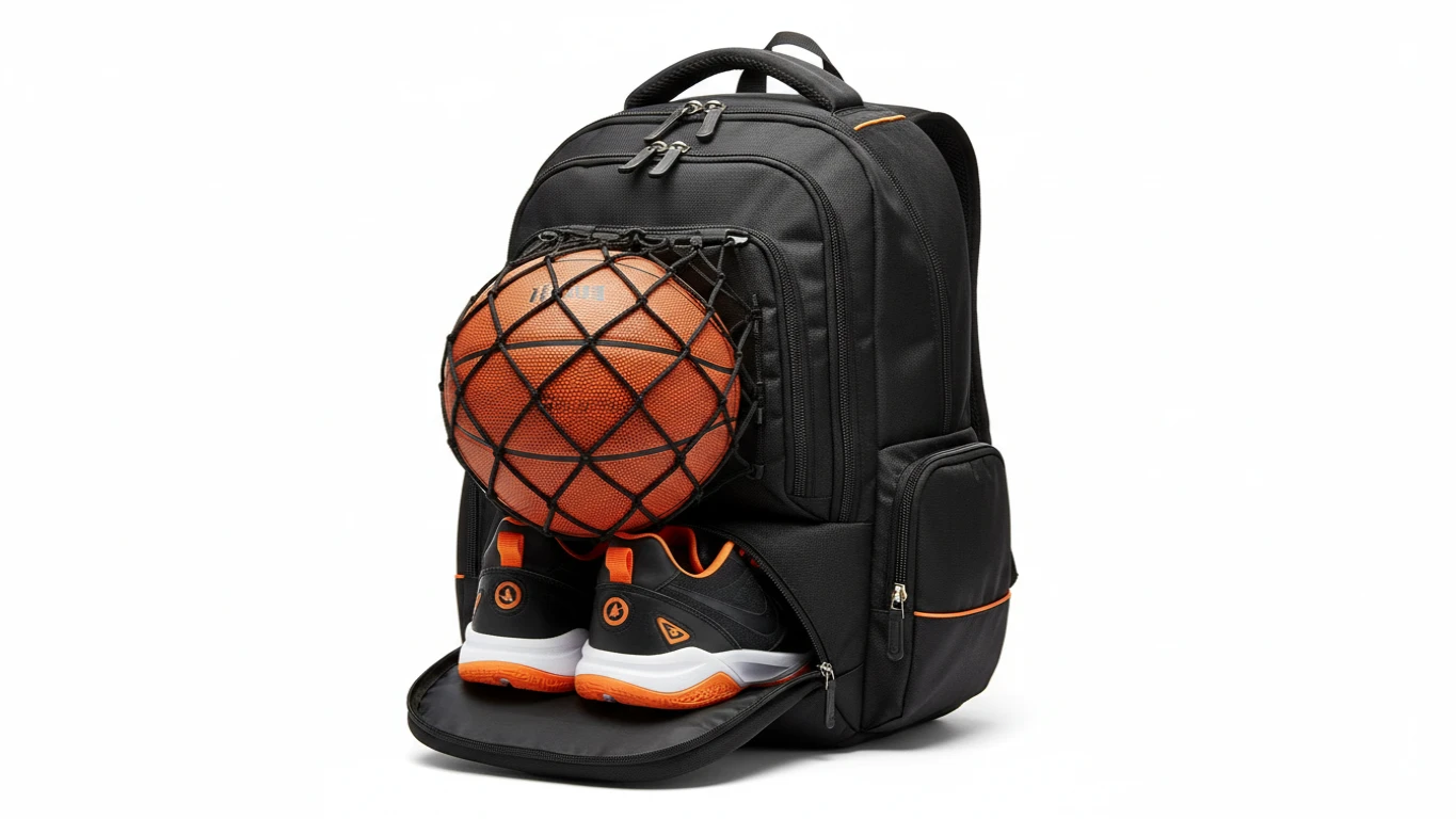 Mochila de Basquete com Rede para Bola e Tênis