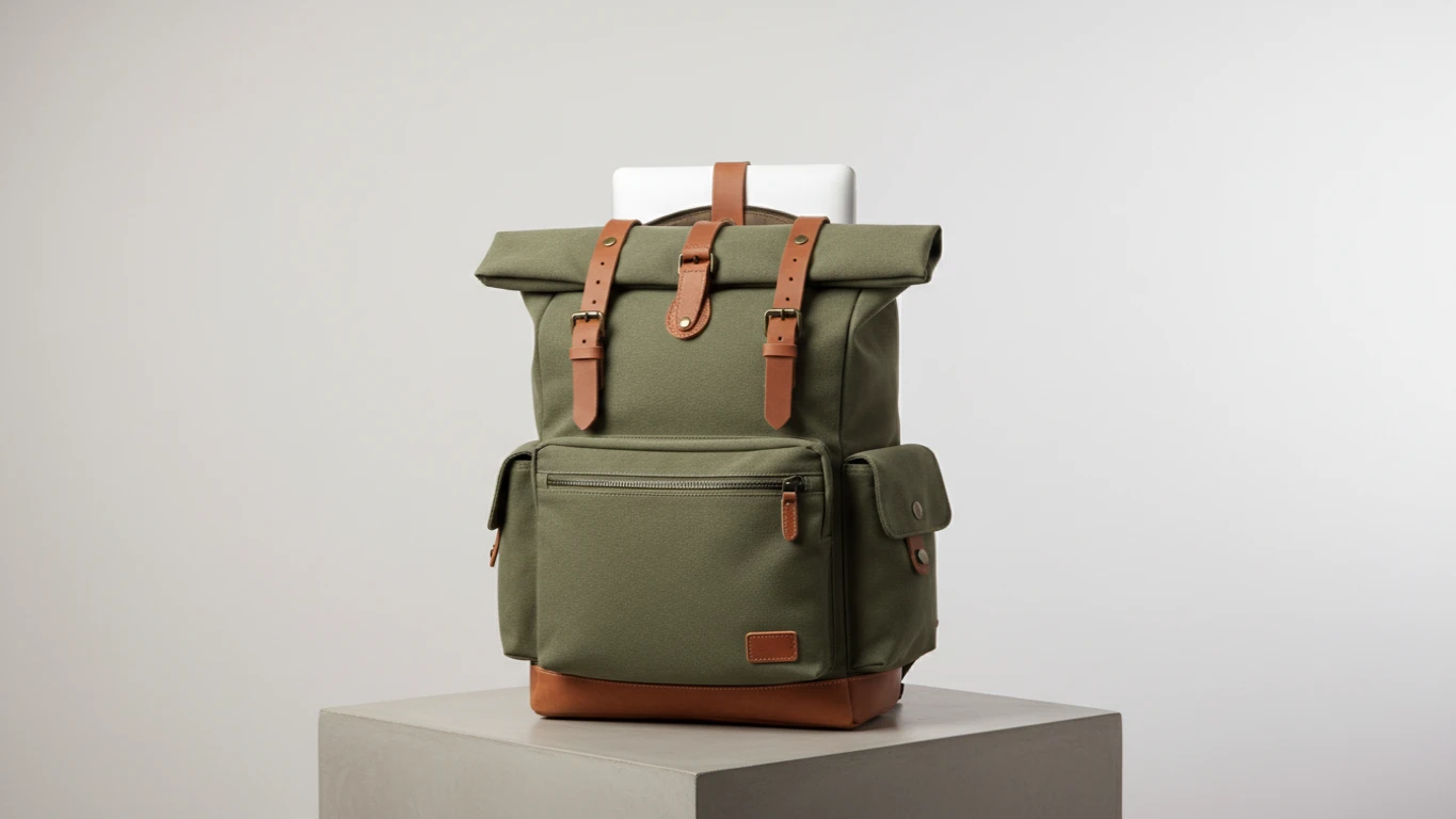 Mochila de Lona Estilo Universitário