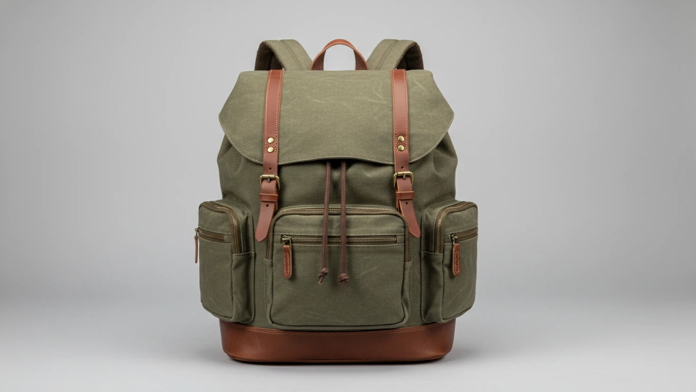 Mochila de Lona de Algodão Resistente