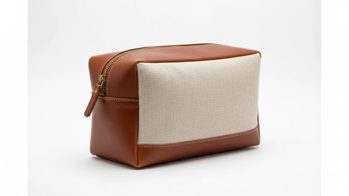 Necessaire de Viagem em Linho e Couro