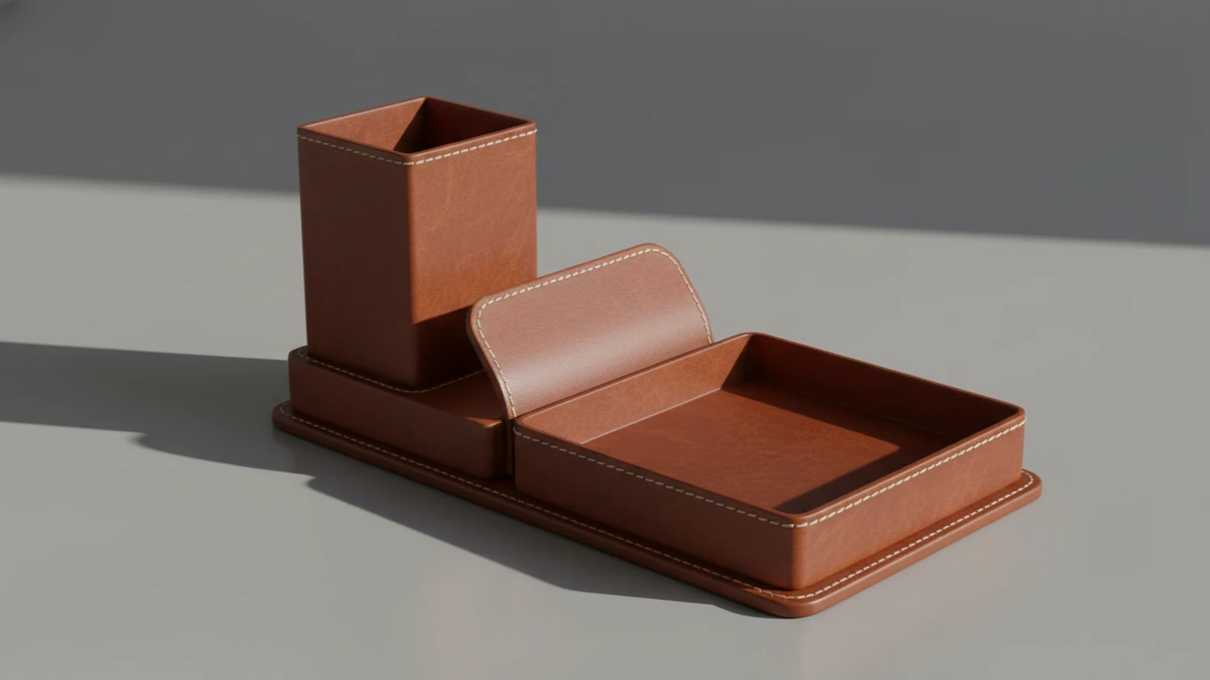 Organizador de Escritório em Couro