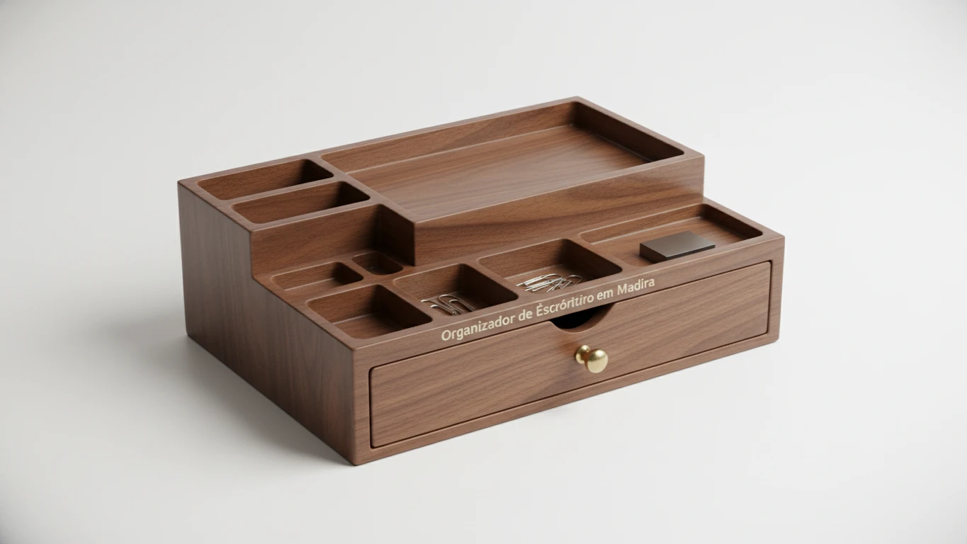 Organizador de Escritório em Madeira