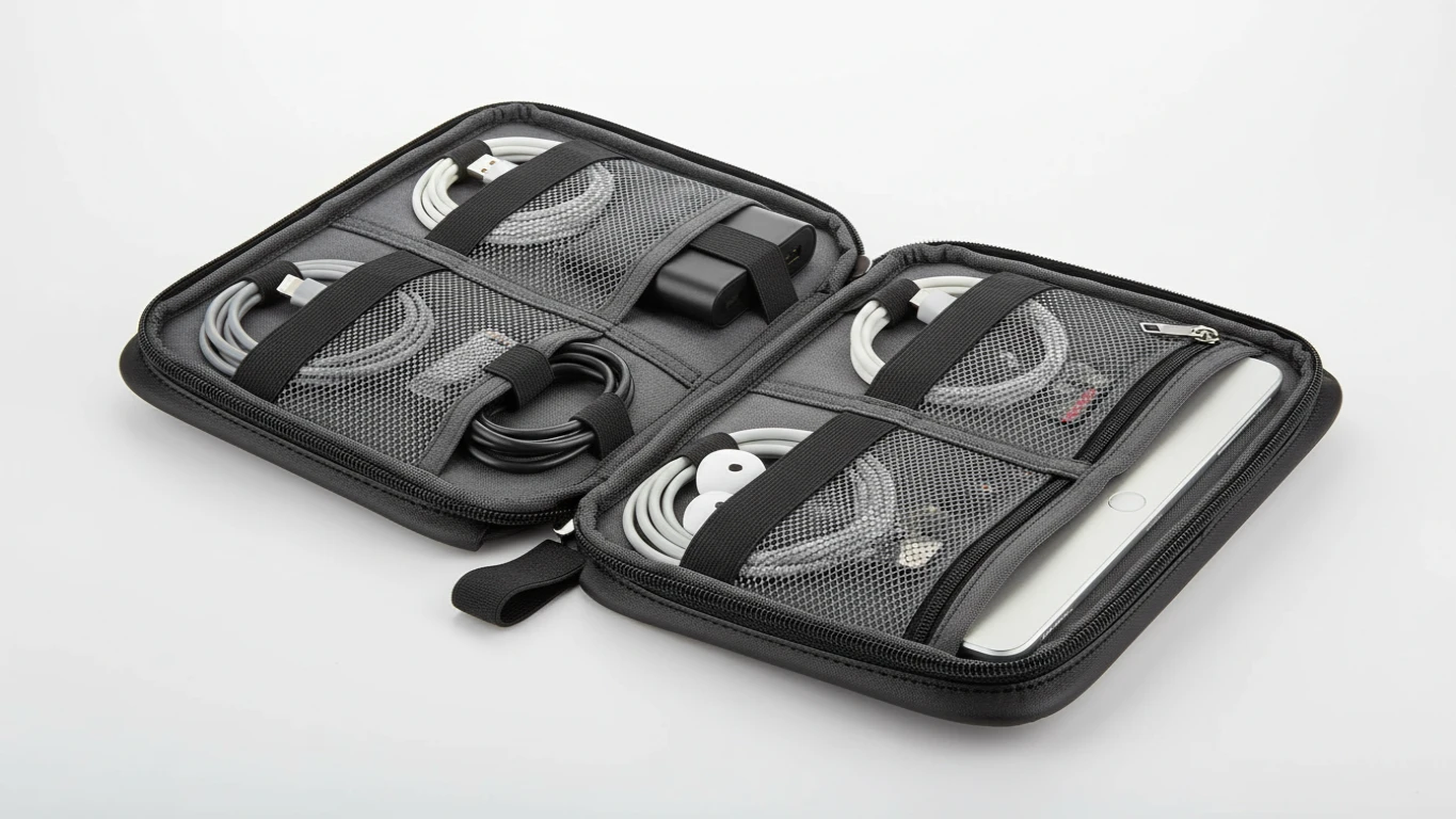 Organizador de Gadgets e Cabos para Viagem