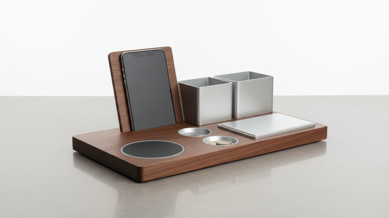 Organizador de Mesa com Carregamento Sem Fio