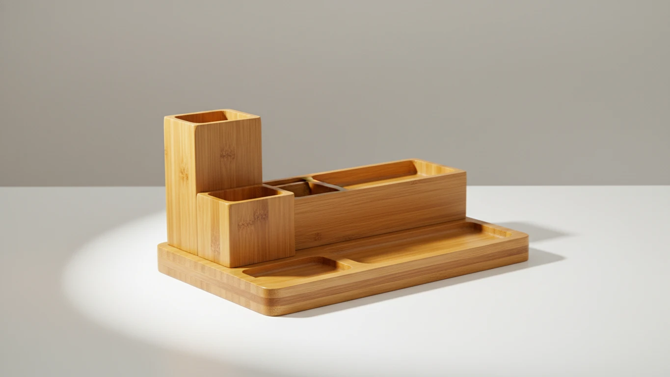 Organizador de Mesa em Bambu Natural