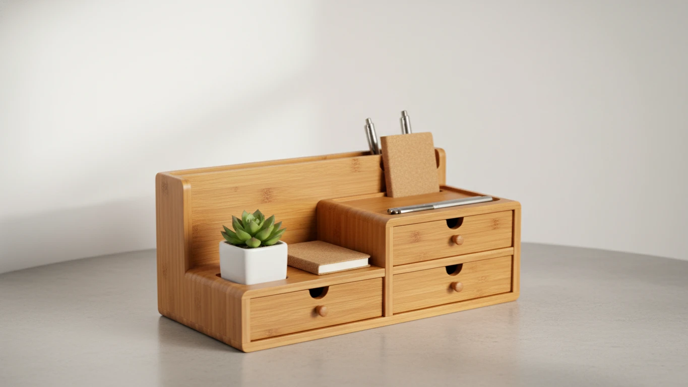 Organizador de Mesa em Bambu Sustentável