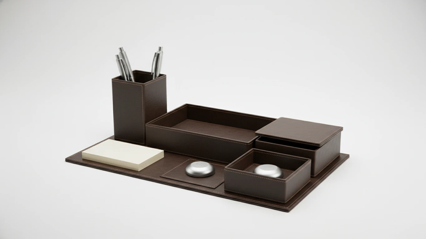 Organizador de Mesa em Couro Ecológico