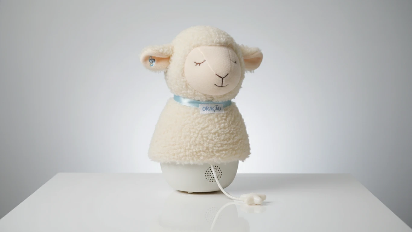 Ovelha de Pelúcia Musical com Oração