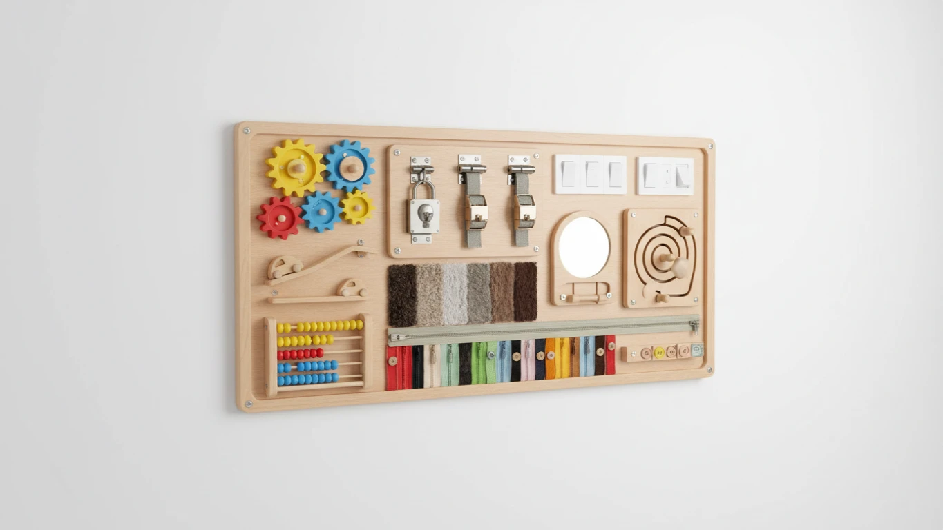 Painel Sensorial de Parede Didático (Busy Board)
