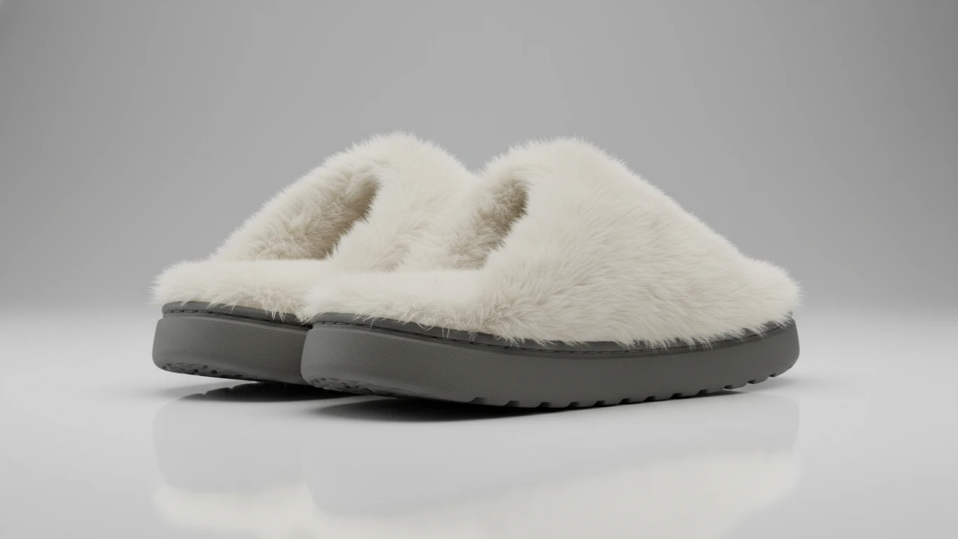 Pantufas Felpudas com Solado de Borracha