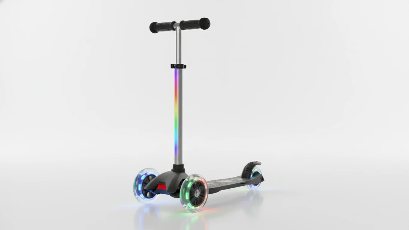 Patinete de Três Rodas com Luzes LED