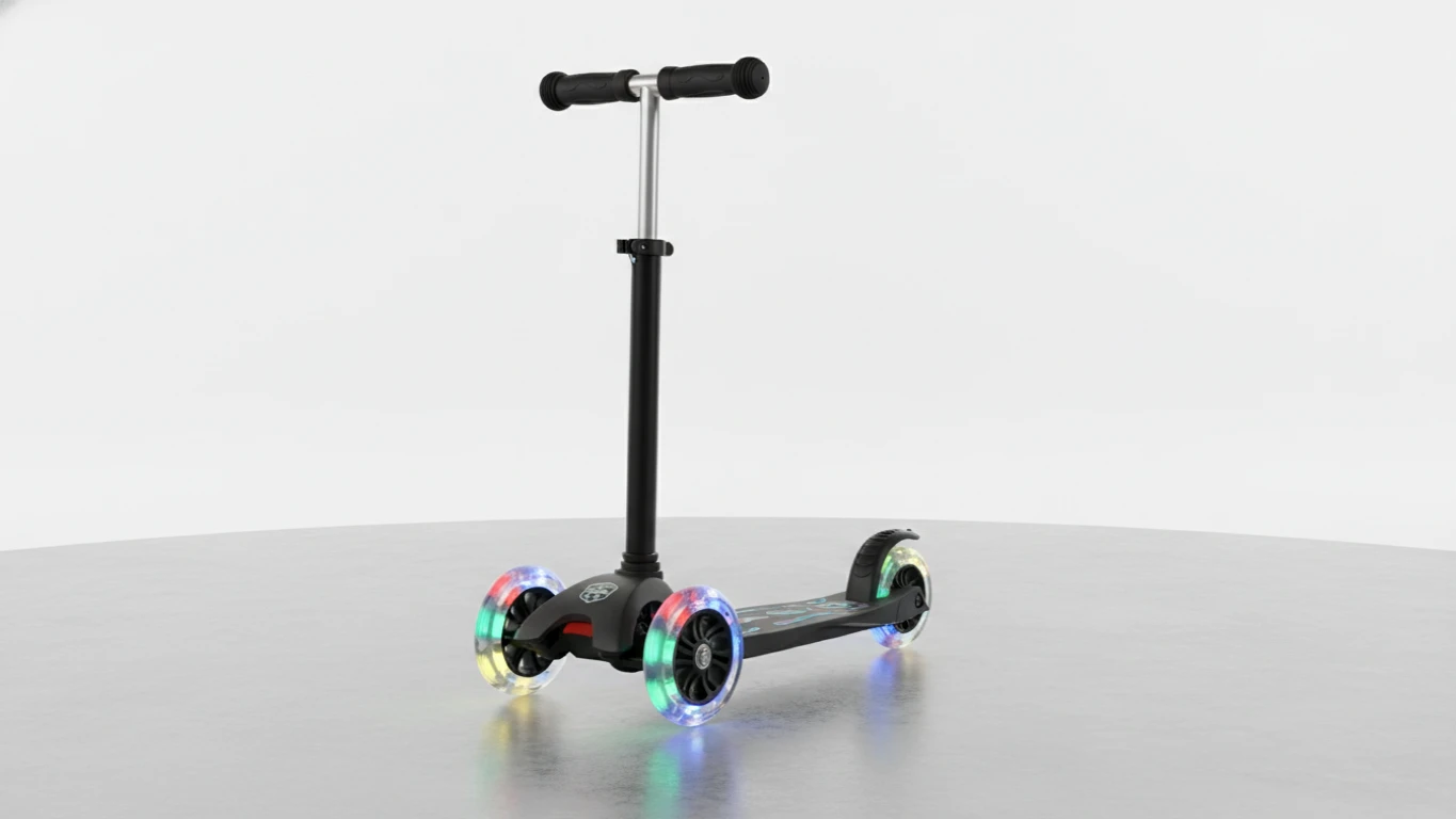 Patinete de Três Rodas com Rodas de LED