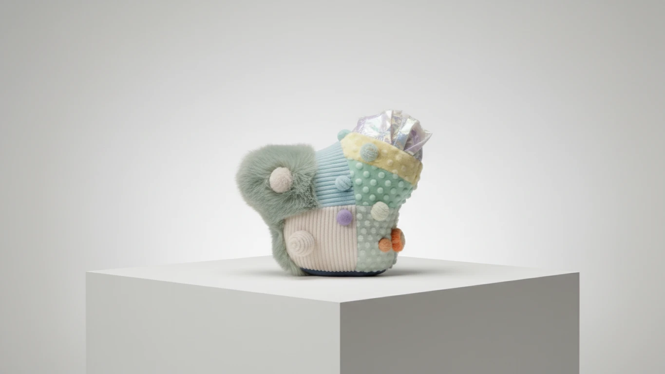 Pelúcia Sensorial com Diferentes Texturas e Sons