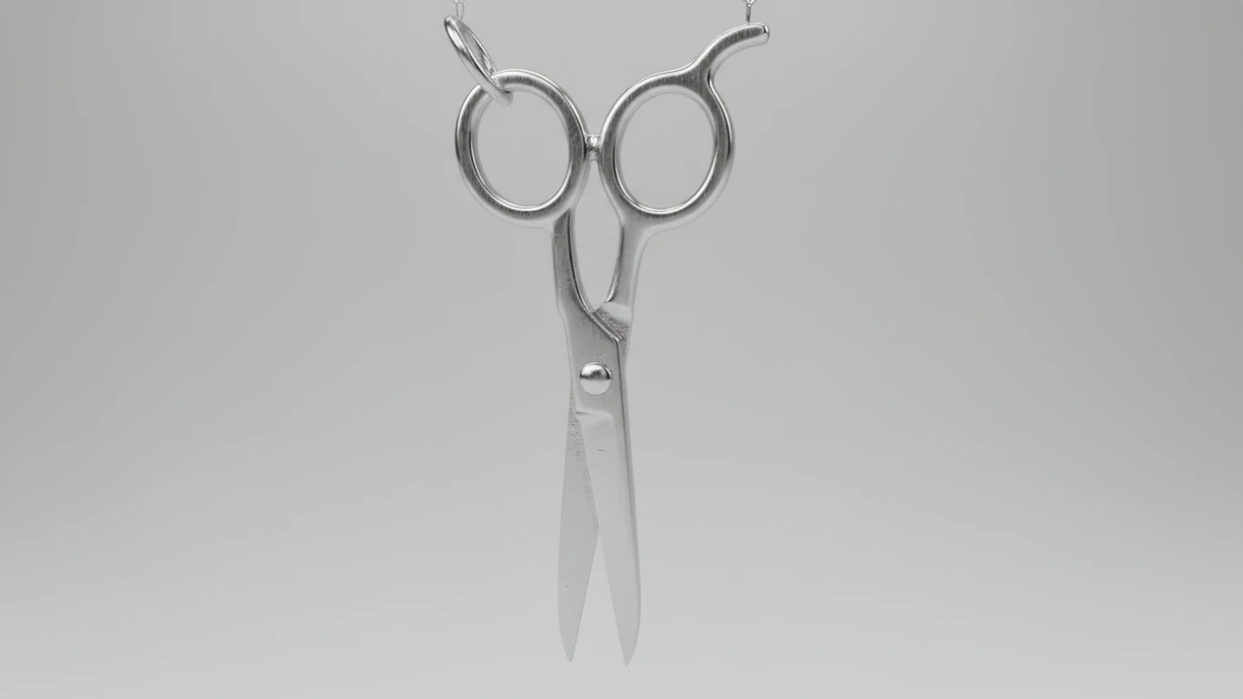 Pingente de Prata em Formato de Tesoura