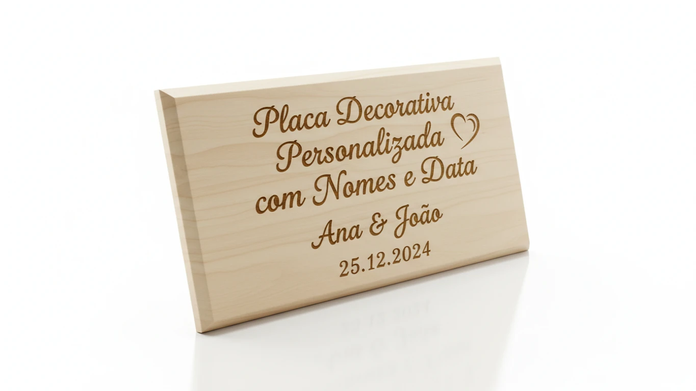 Placa Decorativa Personalizada com Nomes e Data