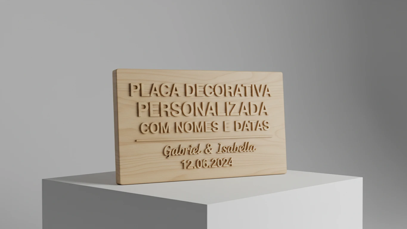 Placa Decorativa Personalizada com Nomes e Datas