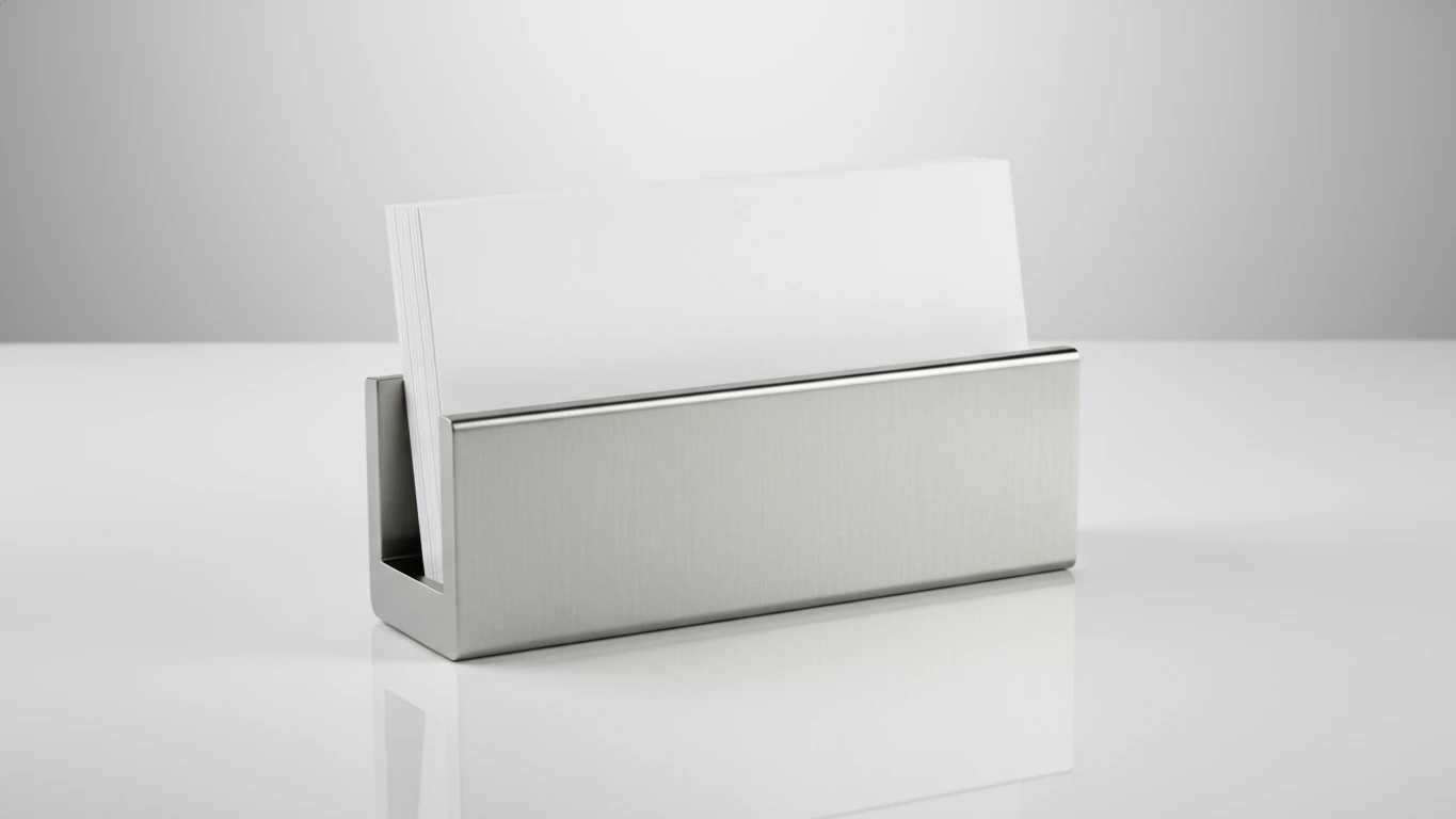 Porta-Cartões de Visita em Metal Escovado