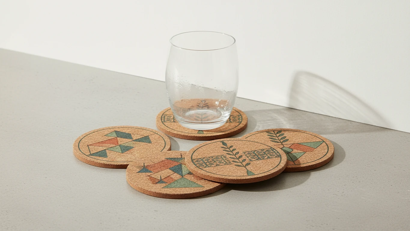 Porta-Copos em Cortiça Decorado