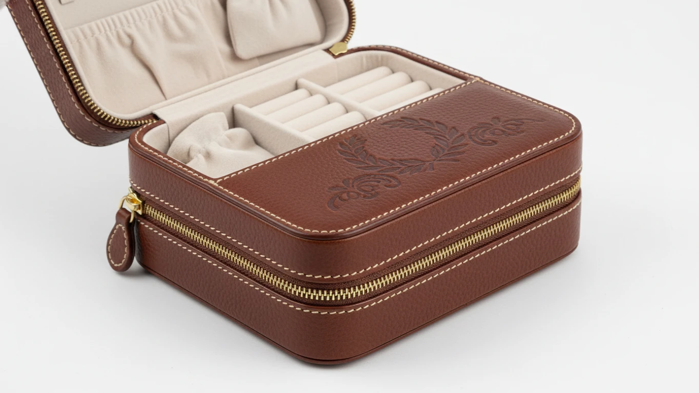 Porta-Joias de Couro com Gravação