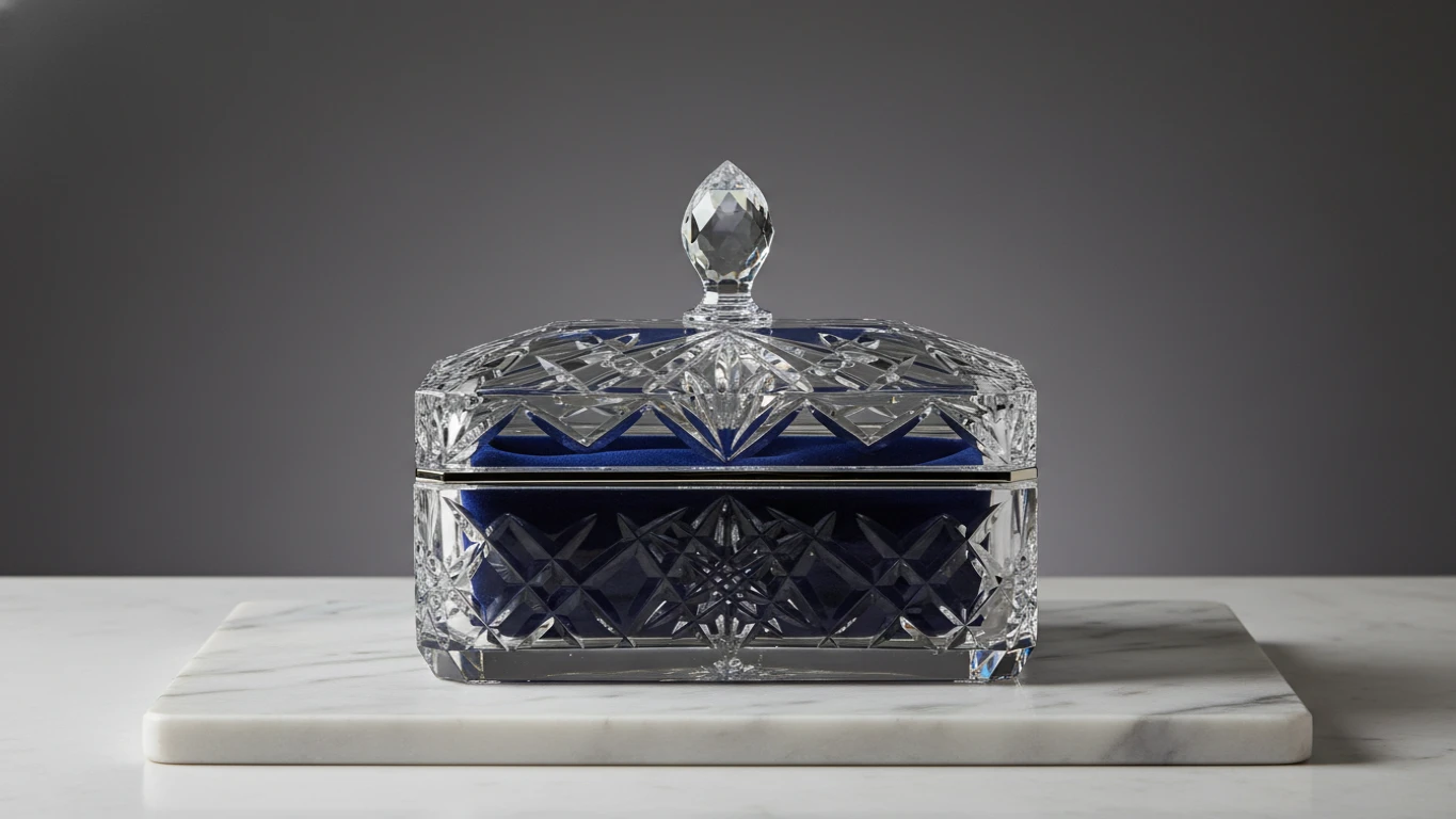 Porta-Joias de Cristal Lapidado
