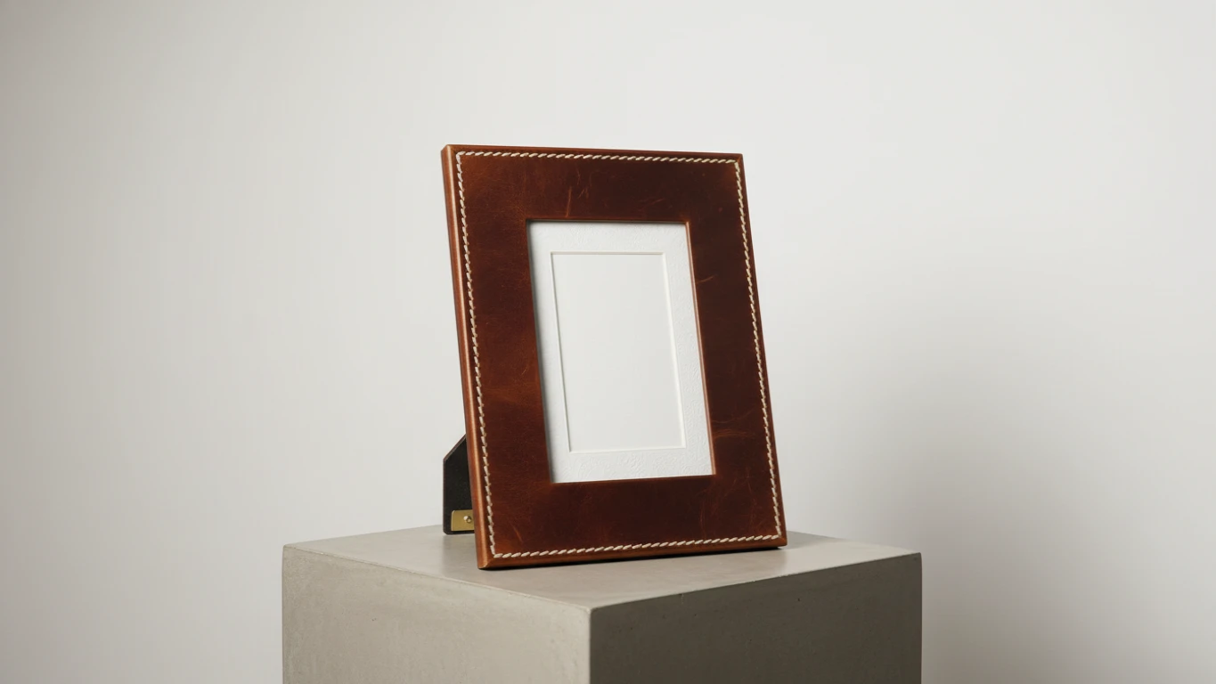 Porta-Retrato de Couro Legítimo