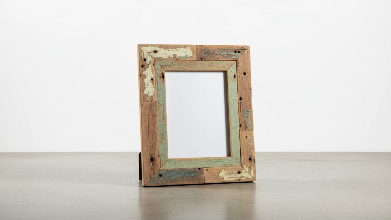 Porta-Retrato de Madeira de Demolição