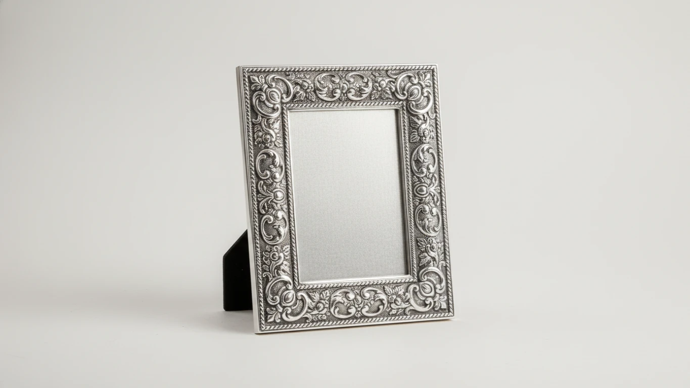 Porta-Retrato de Prata com Design Clássico