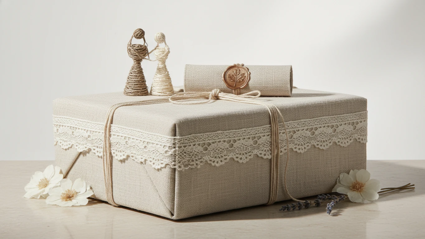 Presente para Bodas de Linho ou Renda