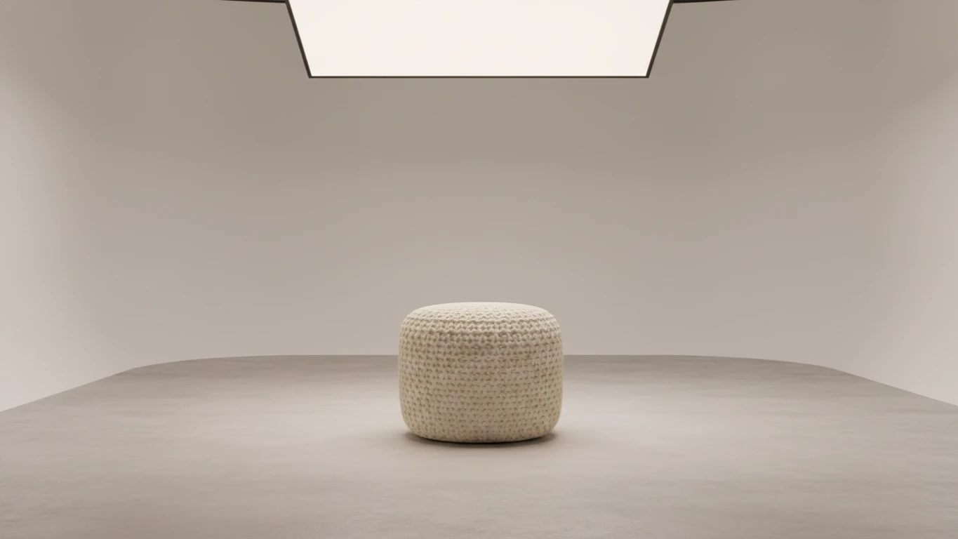 Puff de Tricô Decorativo