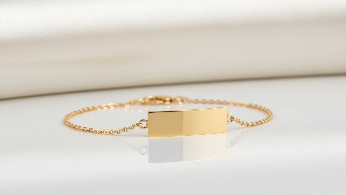 Pulseira de Ouro com Plaquinha Gravada