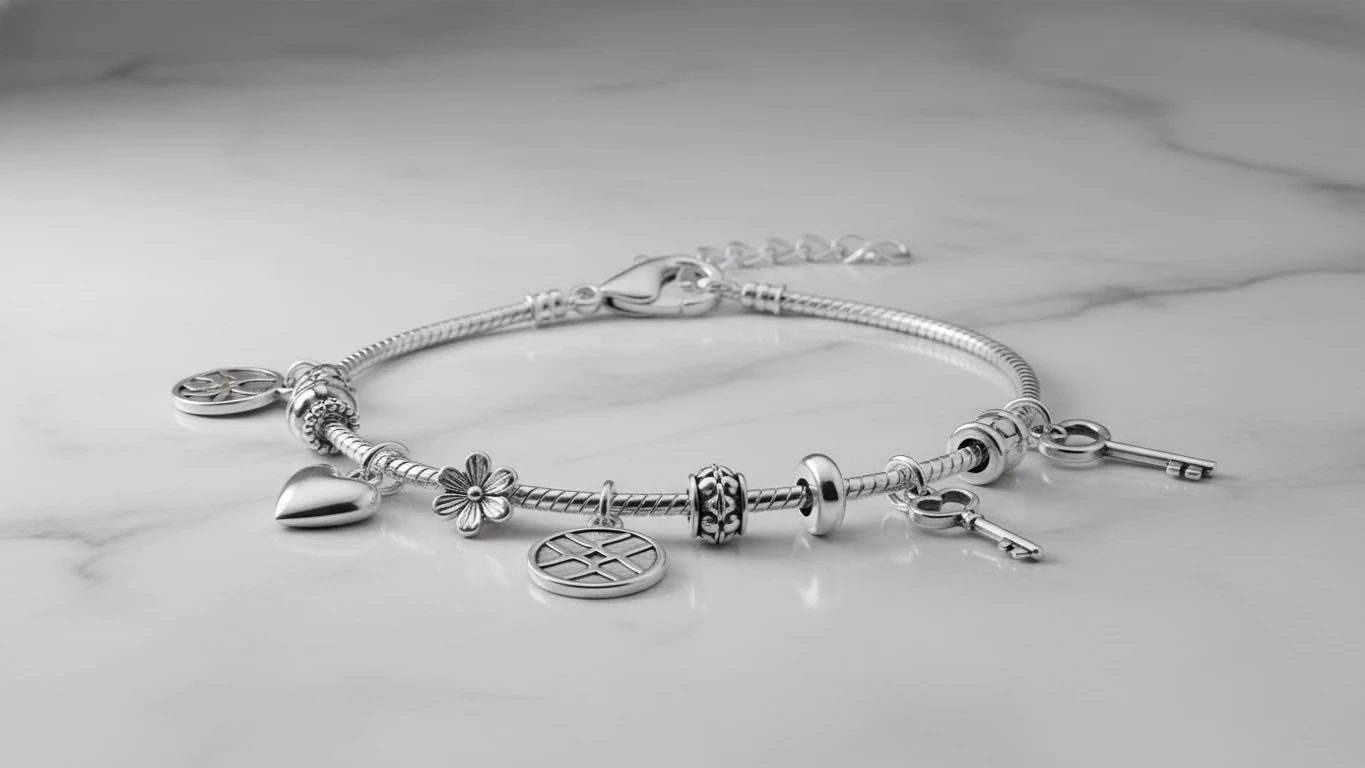 Pulseira de Prata com Berloques