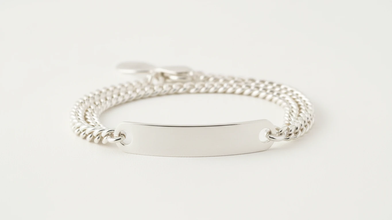 Pulseira de Prata com Plaquinha Gravável