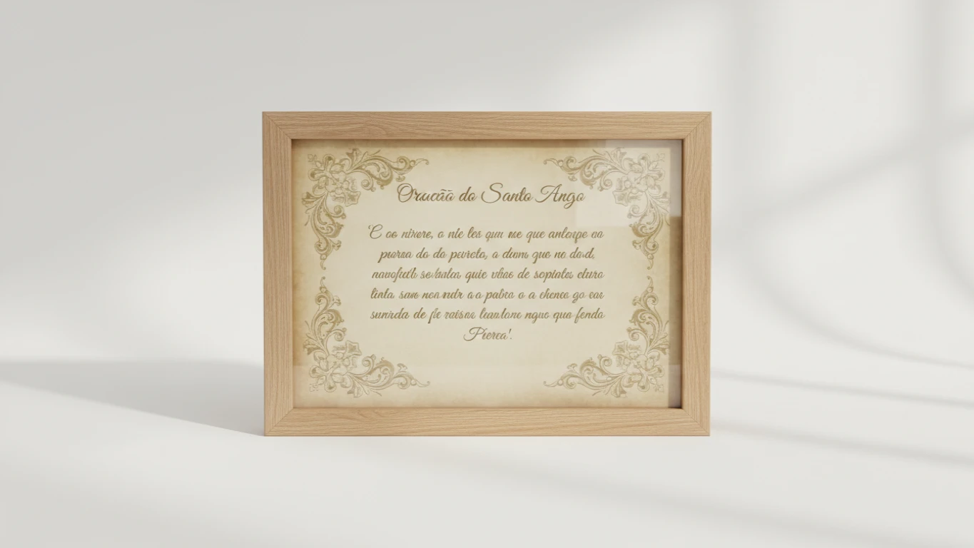 Quadro Decorativo com Oração do Santo Anjo