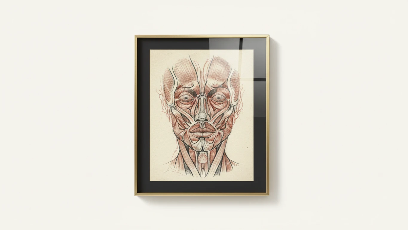 Quadro Decorativo de Anatomia Facial Artística