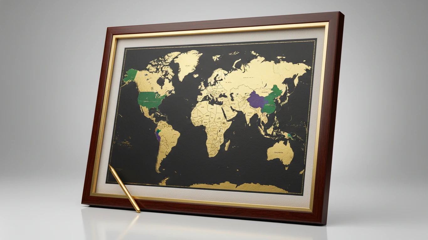 Quadro Mapa-Múndi de Raspadinha Luxo