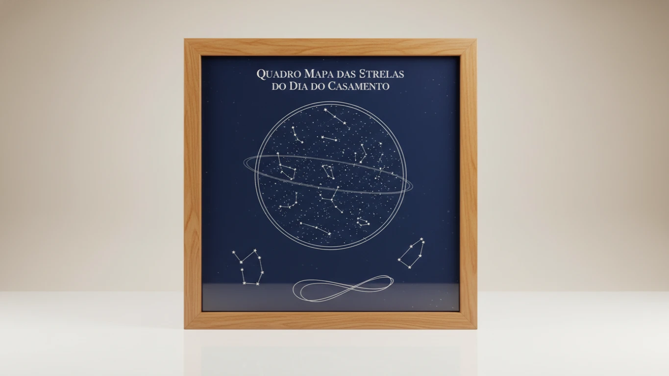Quadro Mapa das Estrelas do Dia do Casamento