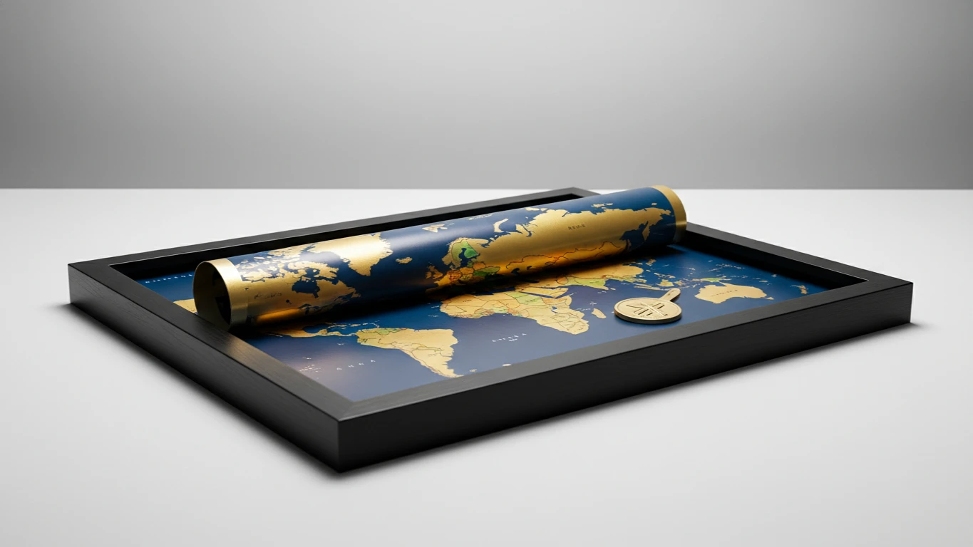 Quadro de Mapa-Múndi para Raspadinha