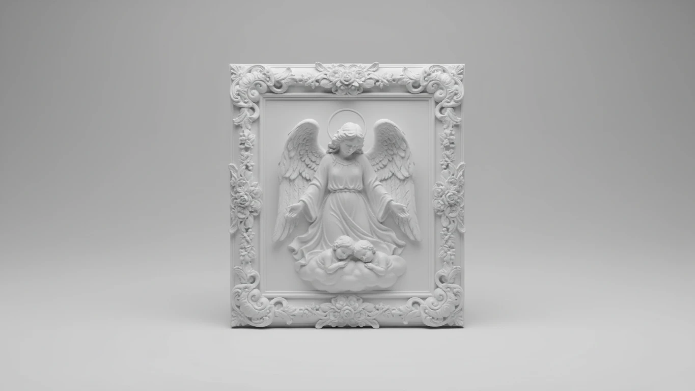 Quadro de Oração do Santo Anjo em Relevo